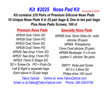 Nose pad Kit  #K2025