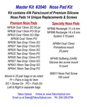 Master Nose pad Kit #K2040