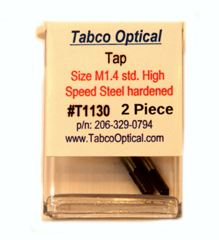 Tap metric M1.4  Material Hardened High Speed Steel sold in two piece vials.  Drill for this tap Is T1220 or T1230  this tap is designed for limited use such as re-tapping a hole.

If you need an industrial and or production grade tap visit www.MiniTaps.com search Taps metric  
