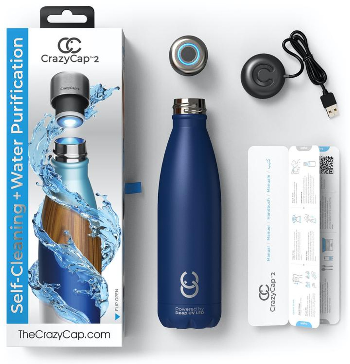 Self cleaning and purifying water bottle!