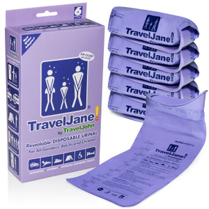 TravelJane  Resealable Disposable Urinal (TJ1T-C) - 6 Pack TravelJane  Resealable Disposable Urinal (TJ1T-C) - 6 Pack