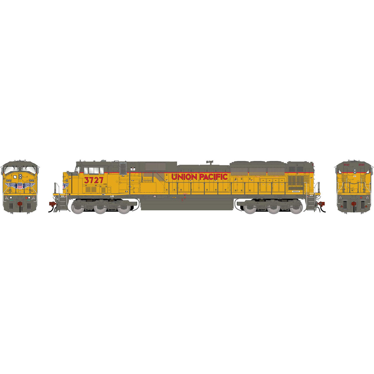 Athearn - HO GEN SD90MAC Locomotive w/DCC & SOUND, UP #3727 - G-1933 ...
