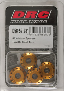 Drc - Aluminum Spacers Type 2 Gold M6x12mm 4/pk - D58-57-231