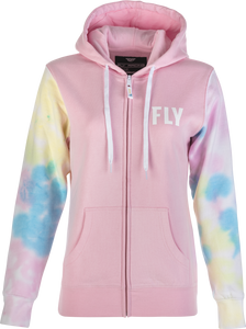 Fly Racing - Women's Fly Tie-dye Zip Up Hoodie Pink/yellow/blue Xl - 358-0071X