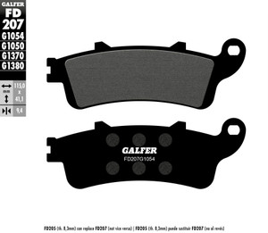 Galfer - Brake Pads Semi Metallic Fd207g1054 - FD207G1054