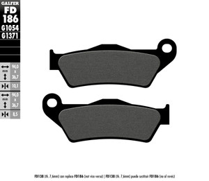Galfer - Brake Pads Semi Metallic Fd186g1054 - FD186G1054