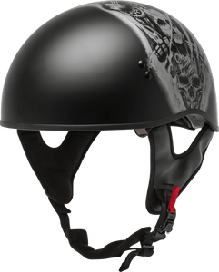 Gmax - Hh-65 Half Helmet Tormentor Naked Matte Black/silver 2x - H1658078