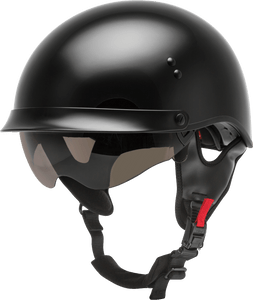 Gmax - Hh-65 Half Helmet Full Dressed Black Xs - H9650023