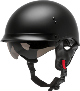 Gmax - Hh-65 Half Helmet Full Dressed Matte Black Md - H9650075