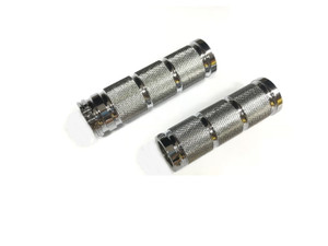 Harddrive - Grip Set Retro Chrome Dual Cable - 353006