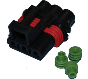 Namz Custom Cycle Products - Delphi-packard Weatherpack 3-wire Female Connector - NDP-38065