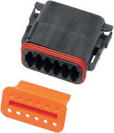 Namz Custom Cycle Products - 12-wire Black Deutsch Plug & Wdglck Hd# 72119-94bk - DP-12B