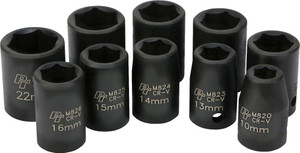 Performance Tool - 10 Pc 1/2" Met Imp Skt Set Shallow - M593DB