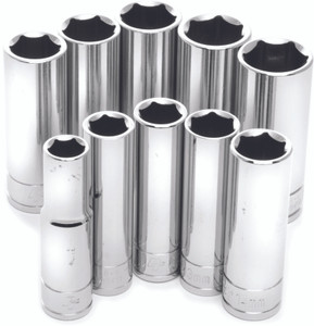Performance Tool - 10 Pc 3/8" Met Socket Set Deep - W38402
