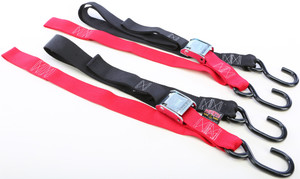 Powertye - Tie-down Cam S-hook Soft-tye 1.5"x6' Black/red Pair - 29621 Powertye - Tie-down Cam S-hook Soft-tye 1.5"x6' Black/red Pair - 29621