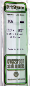 Evergreen Scale - .010 X .125 Strips - 106