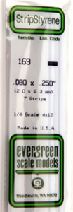Evergreen Scale - .080 X .250 Strips - 169
