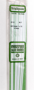 Evergreen Scale - 1 X 12 Ho Strips - 8112
