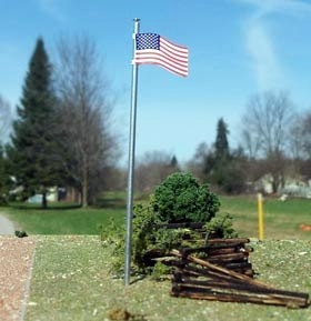 Osborn Model Kits - N U.S. Flag + Pole 3pk - 3094