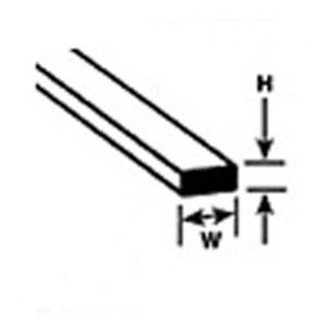 Plastruct - Ms-212 10pk Sty Rect .020X1/8 - 90726