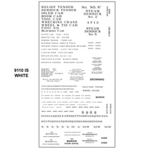 Tichy Train Group - Ho Wreck Train Decal Wht Rr - 9110