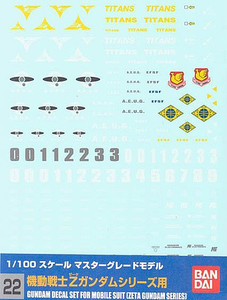Bandai - Gundam Models - GD-22 Multiuse Zeta mobile Suit Decal MG - 134149