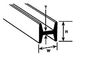 Plastruct - Hfs-2 10pk Styrene H-Column /1 - 90541