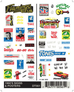 Woodland Scenics - 1960'S Signs & Posters - 561