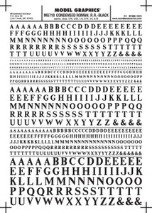 Woodland Scenics - Condensed Roman R.R. Decal Blk - 718