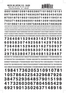 Woodland Scenics - Numbers Gothic R.R. Decal Blk - 726