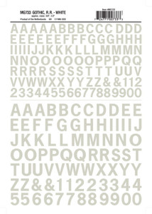 Woodland Scenics - Gothic R.R. Decal Wht 3/8-1/2' - 733
