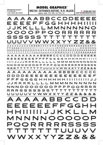 Woodland Scenics - Extended Gothic R.R. Decal Blk - 734