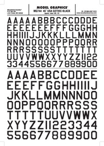 Woodland Scenics - 45deg Usa Gothic Decal Blk - 744