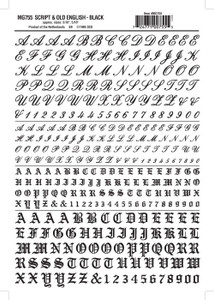 Woodland Scenics - Script & Old English Decal Blk - 755 Woodland Scenics - Script & Old English Decal Blk - 755