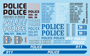 Gofer Racing Model Decals - Police 911 Protect/Serv 1:25 - 11024