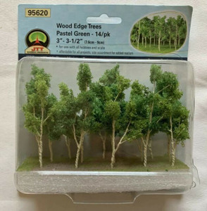 JTT Trees & Shrubs - Ho Woode Edge Trees Green 3-3. - 95620