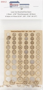 Motrak Models - HO Gears 1/32' Thin Asst Sz - 84012