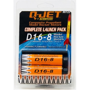 Quest Model Rockets - D16-8 Launch Packs 2pk - 6122