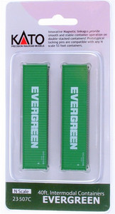 Kato - N Evergreen 40'Containers (2) - 23507C