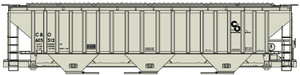 Accurail - Ho Ps 3bay Cvd Hop C&O - 80682