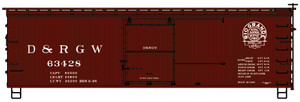 Accurail - Ho 36' Wood Boxcar D&Rgw - 80921