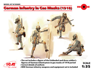 ICM Models - German Infantry in Gas Masks 4 1:35 - 35695