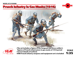 ICM Models - French Infantry in Gas Masks 4 1:35 - 35696