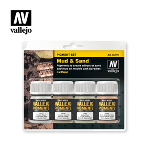 Vallejo Acrylic Paints - Mud + Sand Pigment Powder 4pk - 73191