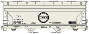 Accurail - HO 2 Bay ACF Covered Hopper C&EI - 81513