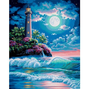 Paintworks Paint by Number - Lighthouse in Moonlight Lg - 91424