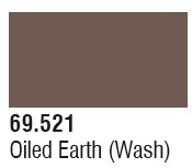 Vallejo Acrylic Paints - Oiled Earth Wash 17ml 6p - 69521