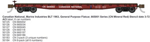 Wheels of Time Pass. Cars - N 53'6'GP Flatcar CN 665157 - 50129 Wheels of Time Pass. Cars - N 53'6'GP Flatcar CN 665157 - 50129
