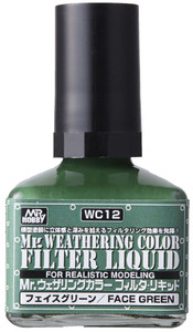 Gunze Sangyo Paints - Mr Weathering Color-Face Green 6p - WC12