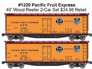 Accurail - Ho 40'Wood Reefer Pfe 2#Set - 1220